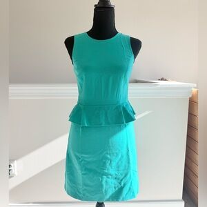 Turquoise peplum sleeveless dress (tailored to size 0)